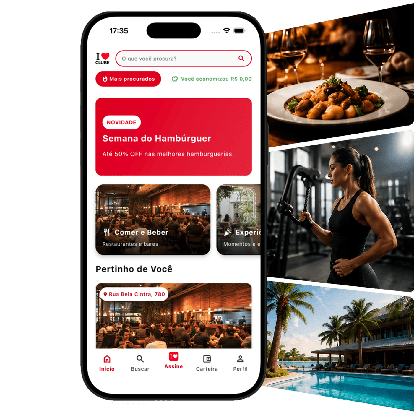 Aplicativo I Love Clube com benefícios em restaurantes, academias e hotéis