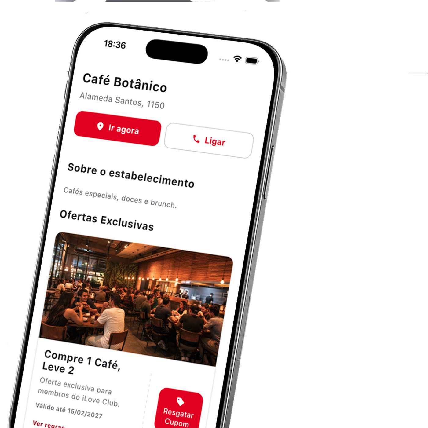 I Love Clube exibido no celular
